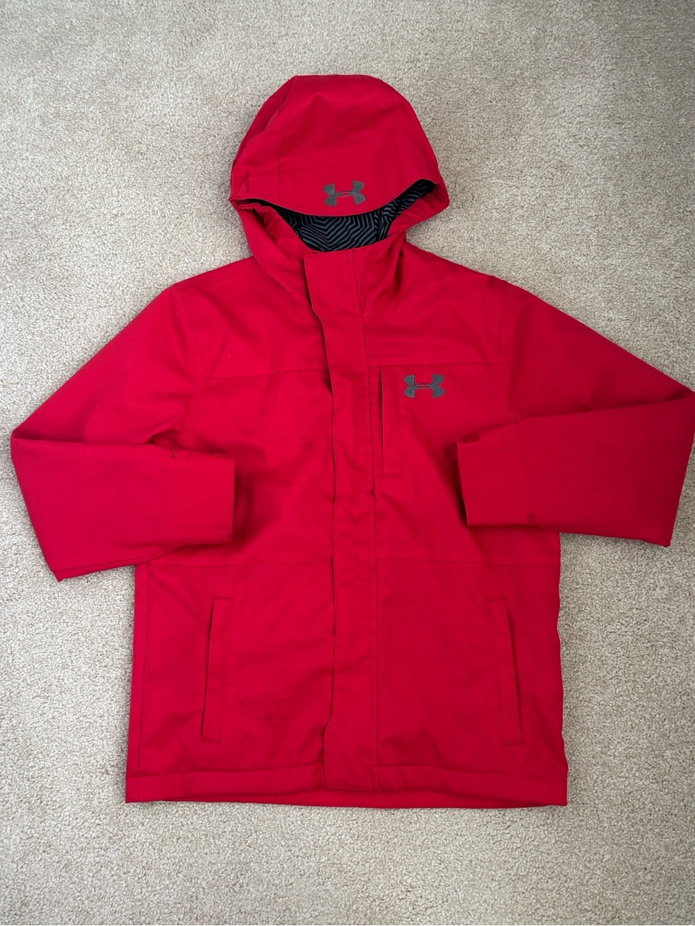 Red Under Armour Coldgear Infrared 3 In 1 Jacket Outer Shell only Size Youth M